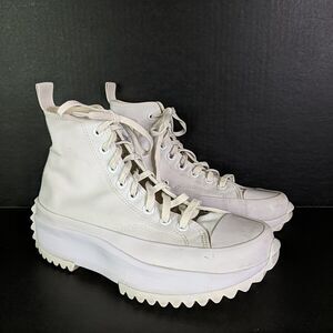 Converse Run Star Hike Triple White High Top Shoe Sneaker Men 7 Women 8.5 Lug